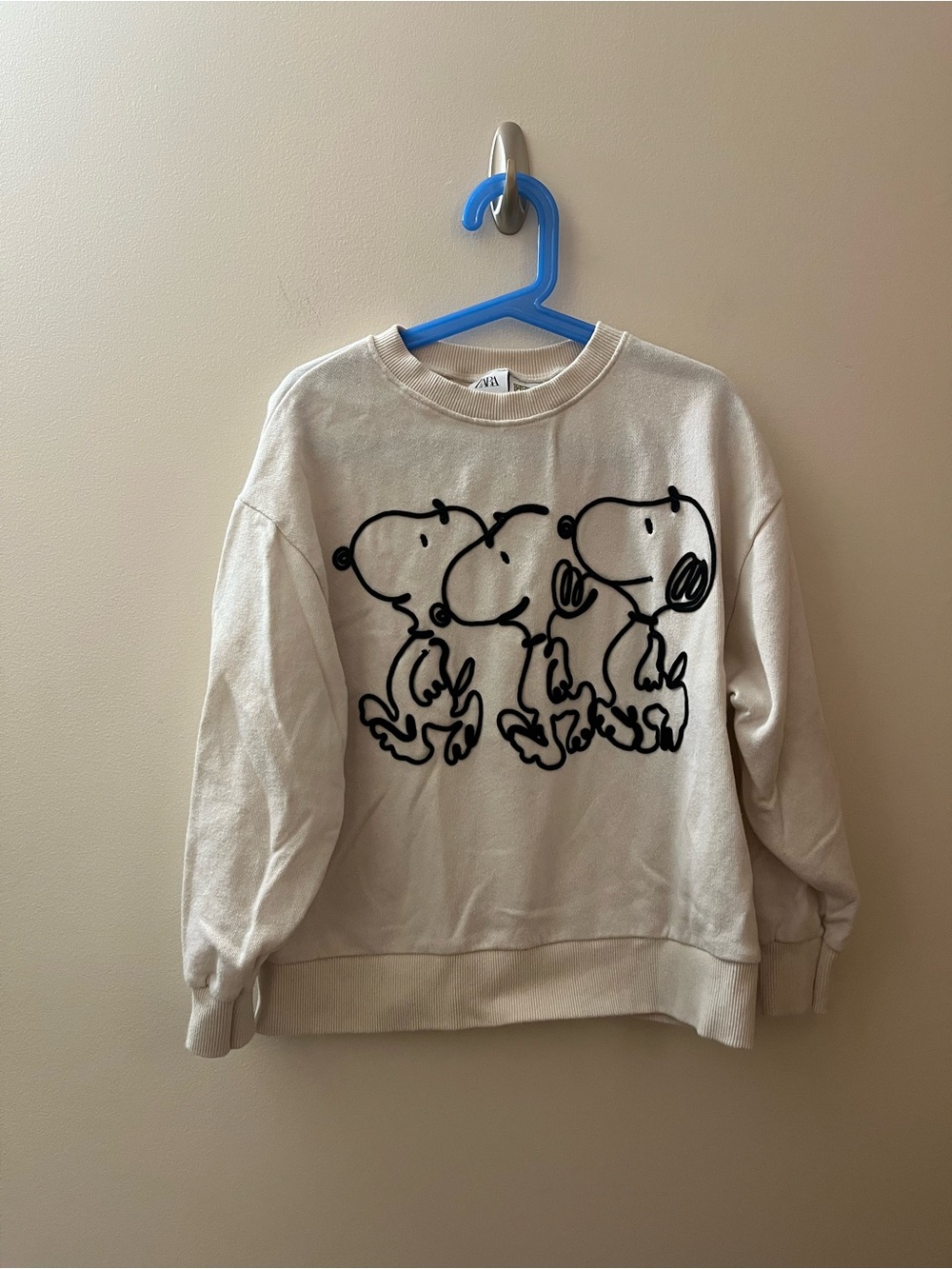 Zara Snoopy Trio Graphic Sweatshirt - Cream